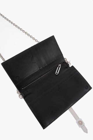 All Over Logo Faux Leather Wallet with Removable Shoulder Strap