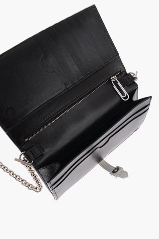 All Over Logo Faux Leather Wallet with Removable Shoulder Strap