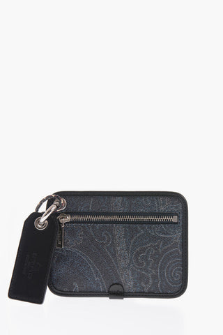 Paisley Patterned Faux Leather Neck Pouch