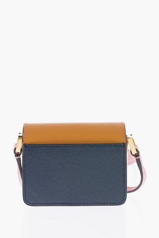 Saffiano Leather TRUNK Crossbody Bag with 3 Internal Compartments