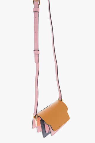 Saffiano Leather TRUNK Crossbody Bag with 3 Internal Compartments