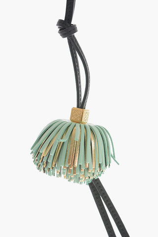 Two-Tone Fringes Leather Bag Pendant