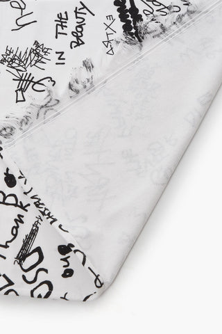 Telo Mare in Cotone con Stampa Lettering All-Over