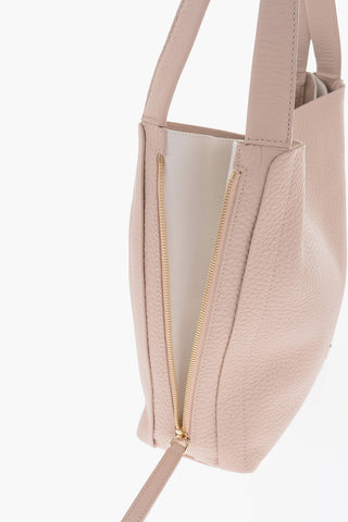 Borsa a Spalla GRACE in Pelle Martellata con Zip Laterale 