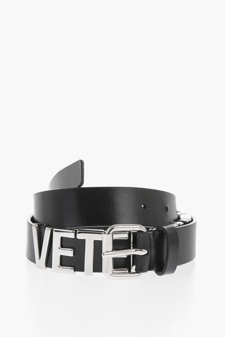 Leather Belt with Logo-mobile metal Plaque 30mm