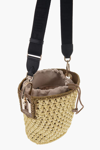 Rafia LIPARI Bucket Bag With Removable Shoulder Strap