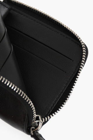 Leather Card Holder with Embossed Logo and Chain Detail 