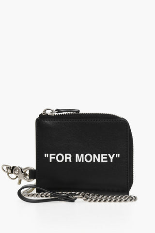 Leather Card Holder with Chain Detail