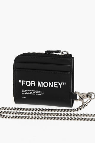 Leather Card Holder with Chain Detail