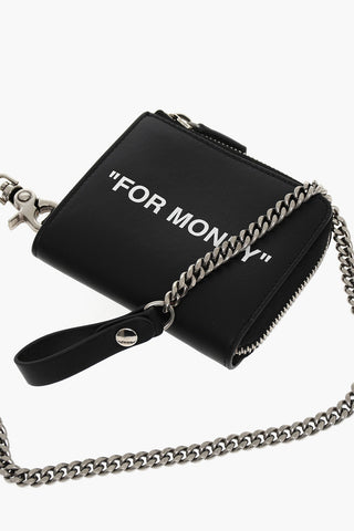 Leather Card Holder with Chain Detail
