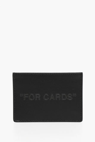 Porta Carte in Pelle con Logo in Rilievo 