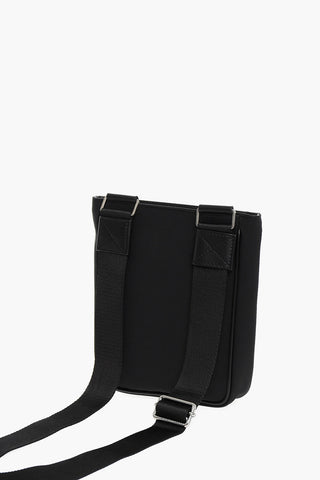 Solid Color Crossbody Bag with Leather Trims
