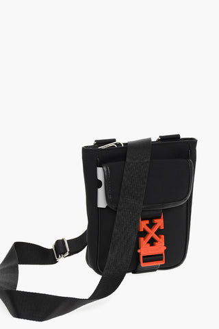 Solid Color Crossbody Bag with Leather Trims