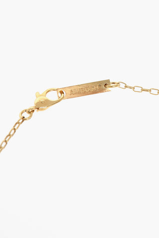 Gold-Tone Brass Necklace with Pearl Charm