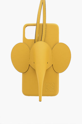 Cover Per Iphone 11 Pro Max in Pelle con Motivo a Forma di Elefante