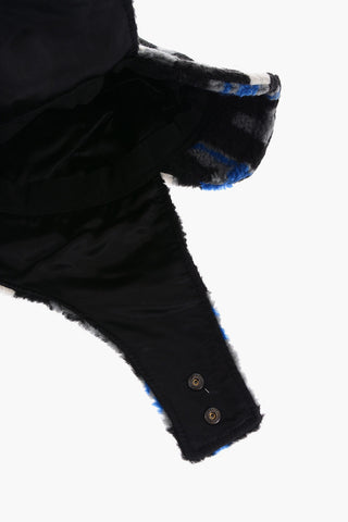 Wool Trapper Hat with All-Over Logo Embroidery 