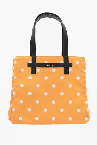 Borsa Tote DIGIT a Pois con Dettagli in Pelle