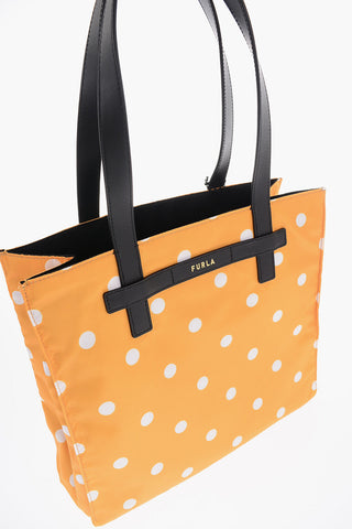 Borsa Tote DIGIT a Pois con Dettagli in Pelle