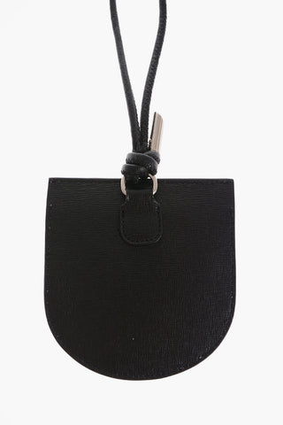 Leather Neck Pouch with Silver-Tone Logo