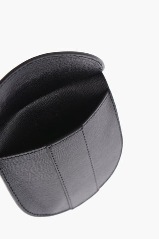 Leather Neck Pouch with Silver-Tone Logo
