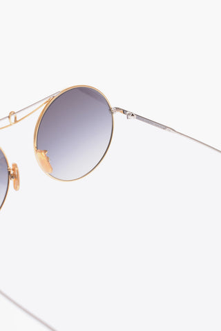 Round Sunglasses with Golden Effect Structure