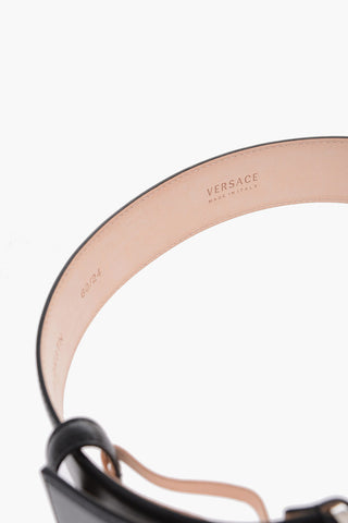 Leather Belt with Decorative Buckle In the Shape of a Medusa 40mm