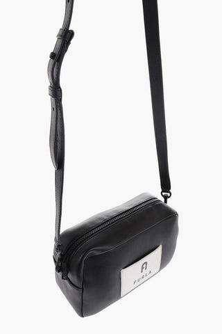 Leather IRIS Crossbody Bag with Contrasting Detail