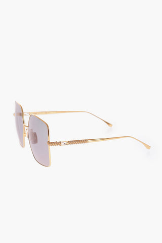 Overzied Sunglasses with Square Lenses and Golden Frame