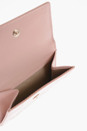 Crocodile Effect Leather Wallet with Gold Logo