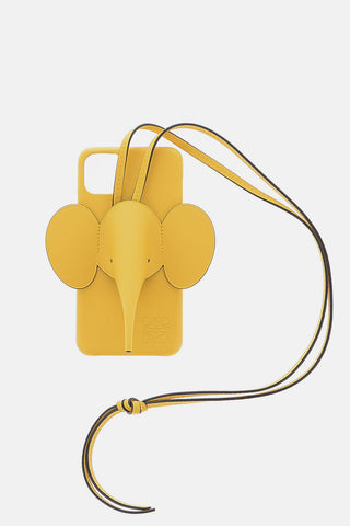 Cover Per Iphone 11 in Pelle con Motivo a Forma di Elefante