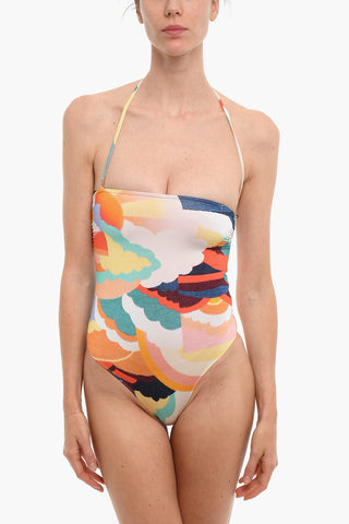 Costume Intero a Fascia in Tessuto Stretch