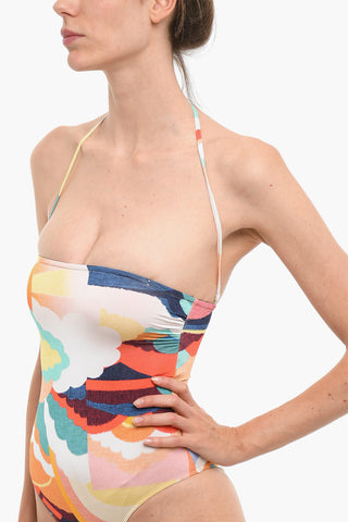 Costume Intero a Fascia in Tessuto Stretch