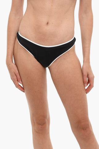 Stretch Fabric Bikini Bottom with Contrasting Edges