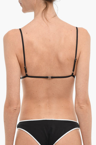 Top Bikini a Triangolo con Stampa Logo All-Over