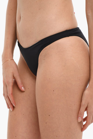 Bikini Slip A Forma di V In Tinta Unita