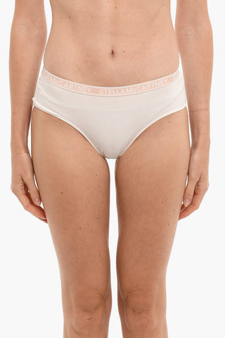 Stretch Cotton Briefs with Logoed Elastic Band