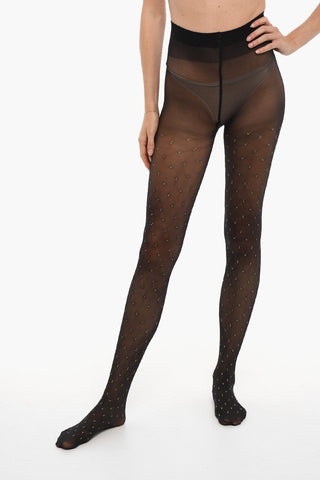 FOGAL tights with golden glitter letters
