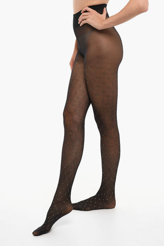 FOGAL tights with golden glitter letters