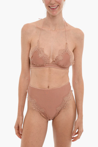 Satin TRAVAILLE Bikini with Lace Trim