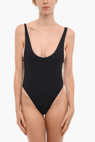 One Piece FALABELLA Swimsuit with Golden Chain Details