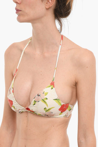Top Bikini a Triangolo in Stampa Floreale