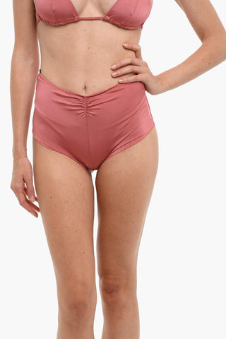 Solid Color High-Waisted Bikini Bottom