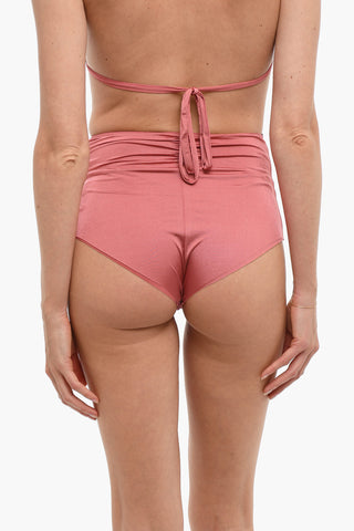 Solid Color High-Waisted Bikini Bottom