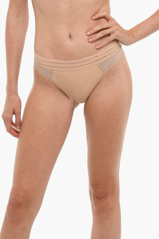Solid Color Brazilian Briefs with See-Through Inserts