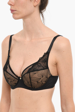Semi-Padded FLORA Balconette Bra with Floral Embroidery