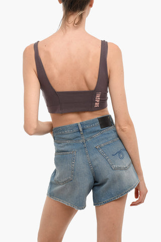 Top Crop in Tinta Unita con Scollo a V
