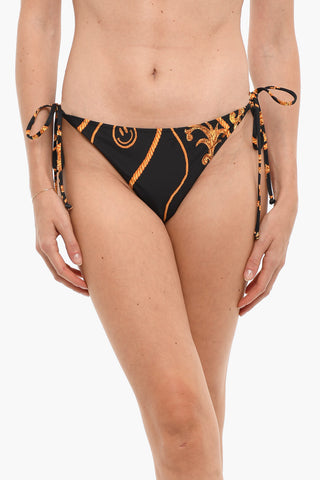 Baroque Printed Bikini Bottom with Side Tie