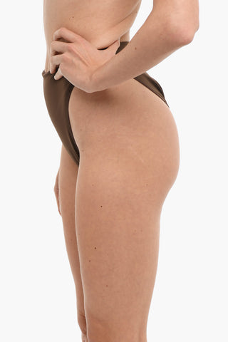 High-Waisted Solid Color Bikini Bottom