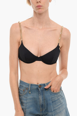 Underwire Bra With Golden Chain Straps