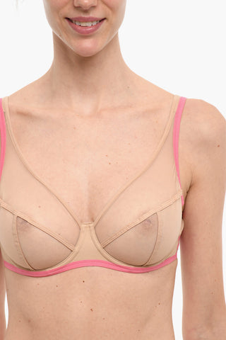 Reggiseno Trasparente con Ferretto e Bordi a Contrasto
